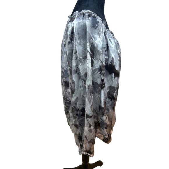 NWT WHBM Women's XL Off Shoulder Silk Blend Floral Boho Peasant Style Flowy Top - Picture 4 of 9